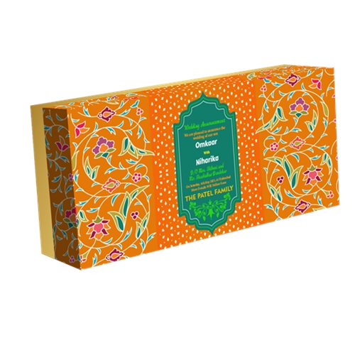 Wedding Announcement Gift Box Premium Gold Medium Four Compartments